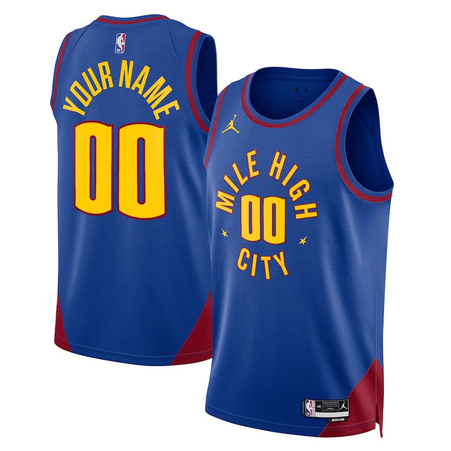 Men Denver Nuggets Jordan Brand Blue 2022-23 Swingman Custom NBA Jersey->denver nuggets->NBA Jersey